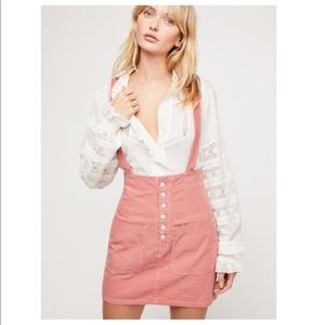 Free People Forever Young Suspender Jumper Skirt